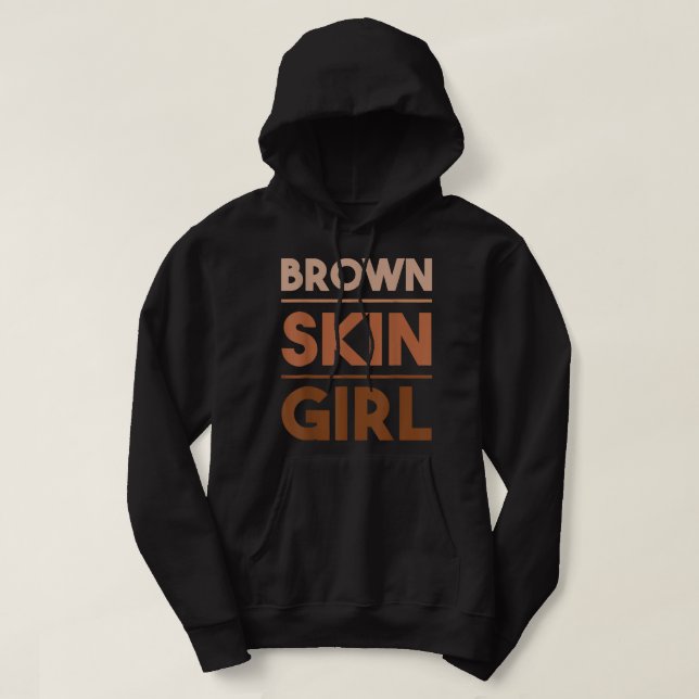 Black Melanin Queen Magic Brown Skin Girl Juneteen Hoodie (Design Front)