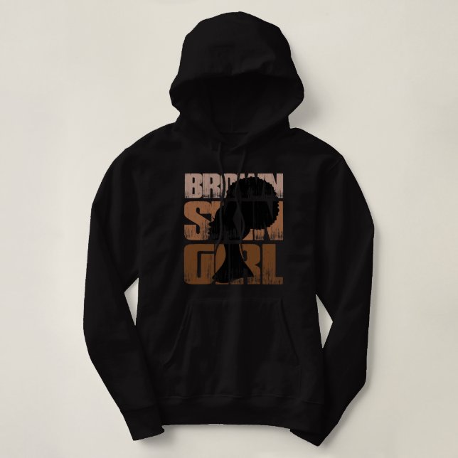 Black Melanin Queen Magic Brown Skin Girl Juneteen Hoodie (Design Front)