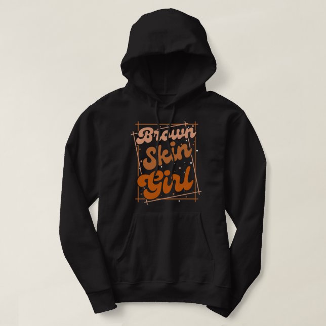 Black Melanin Queen Magic Brown Skin Girl Juneteen Hoodie (Design Front)