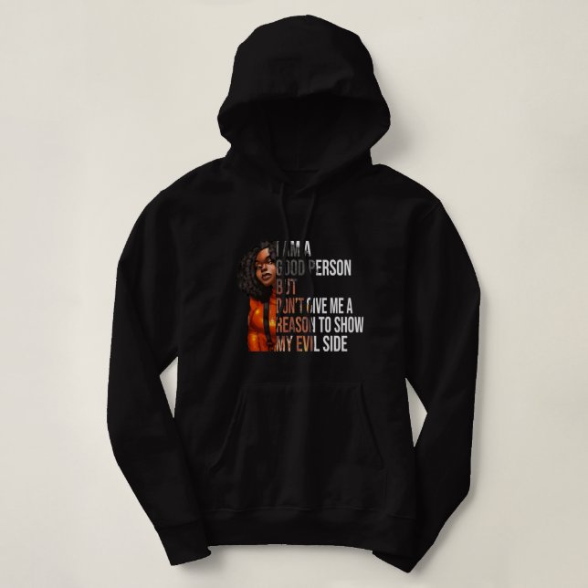 Black Melanin Queen Magic Brown Skin Girl Juneteen Hoodie (Design Front)
