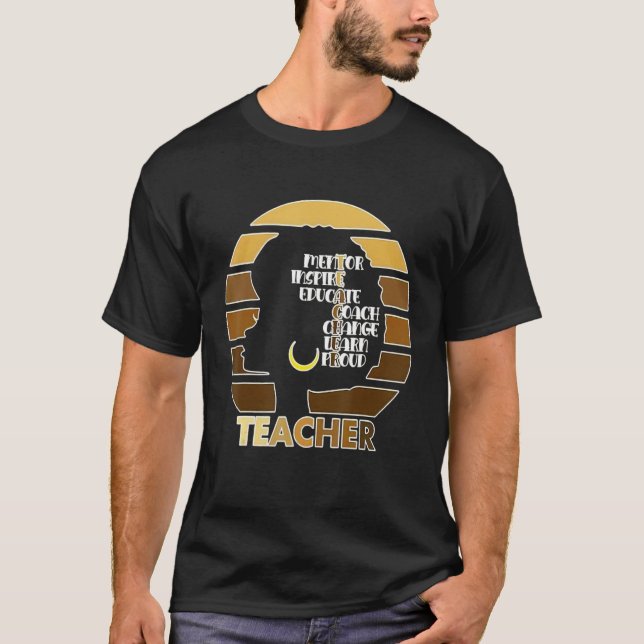 Black Melanin Teacher Queen Melanated Women Empowe T-Shirt (Front)