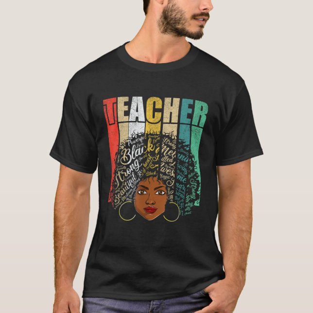 Black Melanin Teacher Women Apparel African Americ T-Shirt (Front)