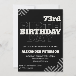 Black Men 73rd birthday Party invitations