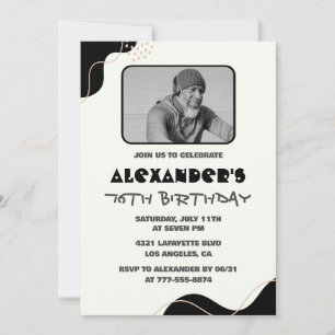 Black Men 76th birthday invitations 