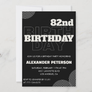 Black Men 82nd birthday Party invitations