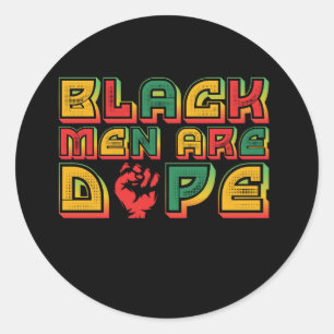 black_men_are_dope_01 classic round sticker
