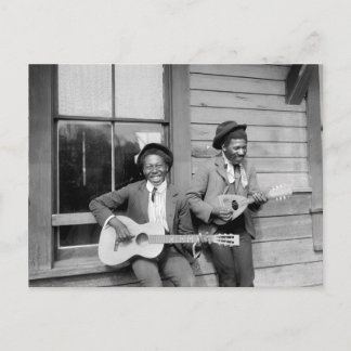 Black Men Playing Guitar, 1902 Postcard