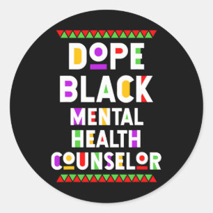 Black Mental Health Counsellor African American Jo Classic Round Sticker