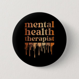 Black Mental Health Therapist African American  6 Cm Round Badge