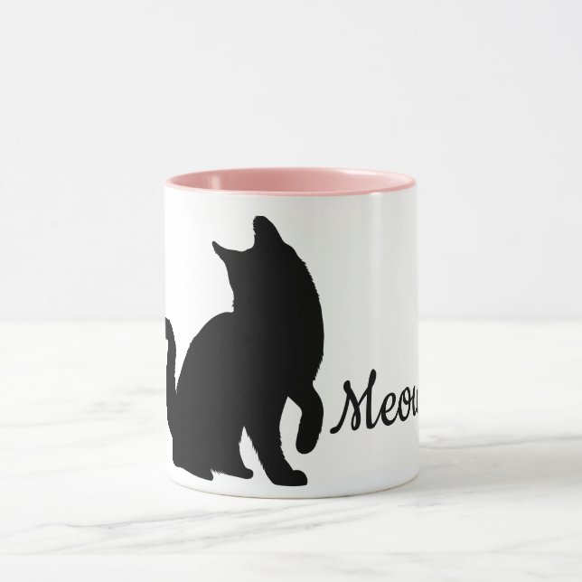 Black Meow Cat  Mug (Center)
