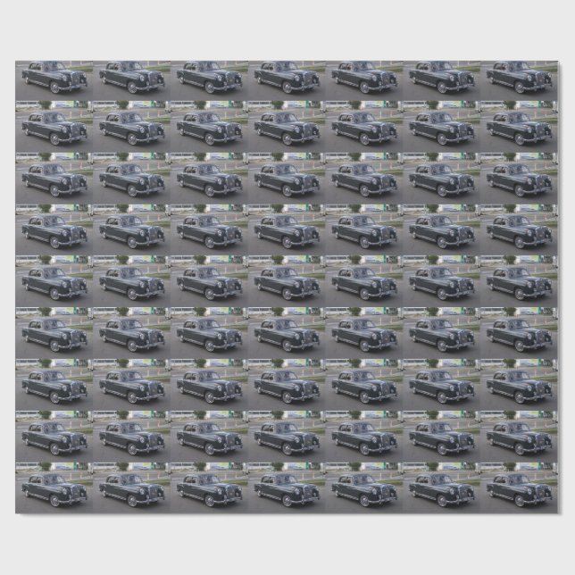 Black Mercedes 220 S Wrapping Paper (Flat)