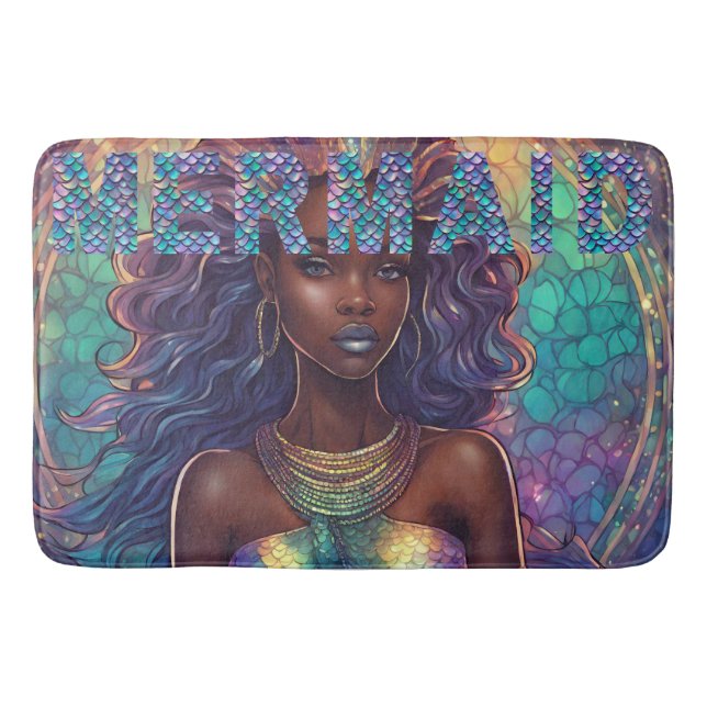 Black Mermaid Bath Mat (Front)