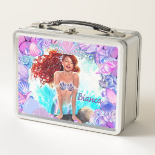Black Mermaid Metal Lunch Box