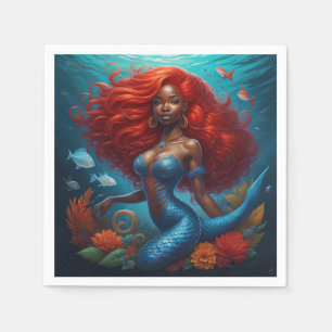 Black Mermaid  Napkin