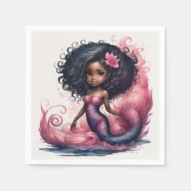 Black Mermaid Napkin (Front)