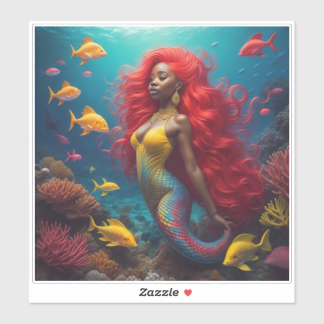 Black Mermaid Orange hair (Sheet)