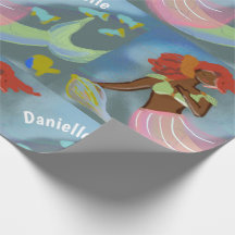 Black Mermaid Personalised Name Pattern