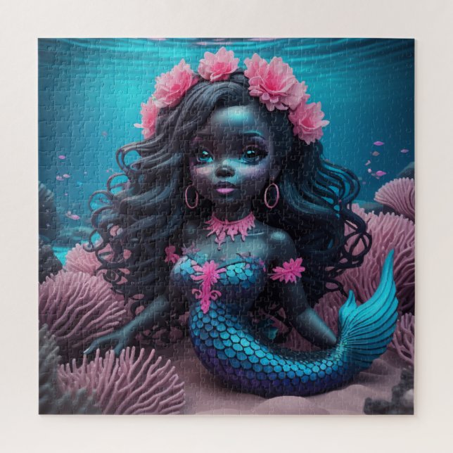 Black Mermaid Pink 2 jigsaw puzzle (Vertical)