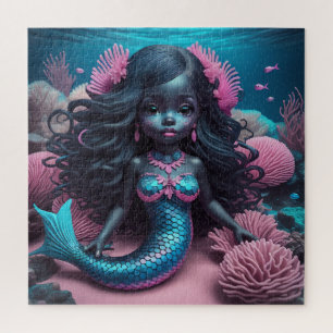 Black Mermaid Pink jigsaw puzzle