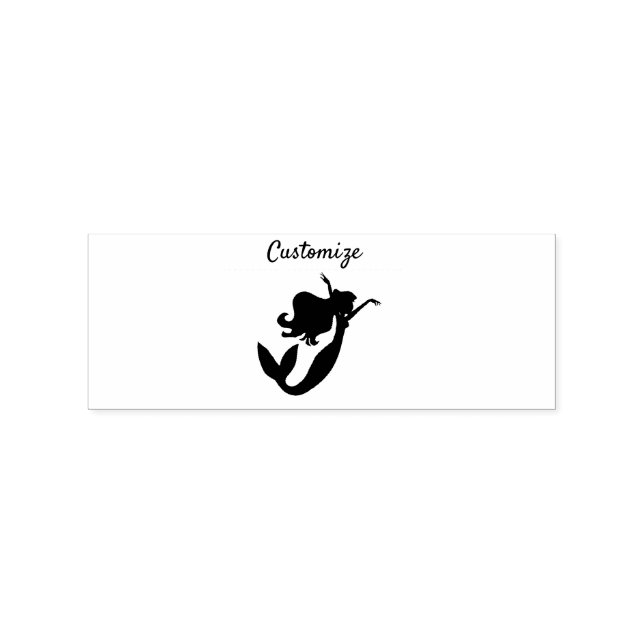 Black Mermaid Silhouette Thunder_Cove Rubber Stamp (Imprint)