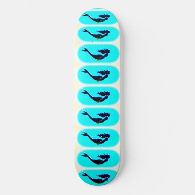 black mermaid swimming skateboard (Front)