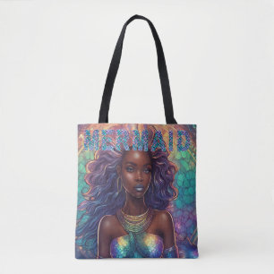 Black Mermaid Tote Bag
