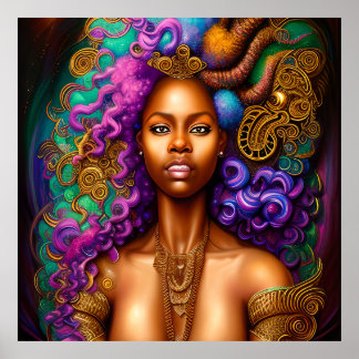 Black Mermaids Melanin Mermaid Ocean Sea Fish Fun Poster