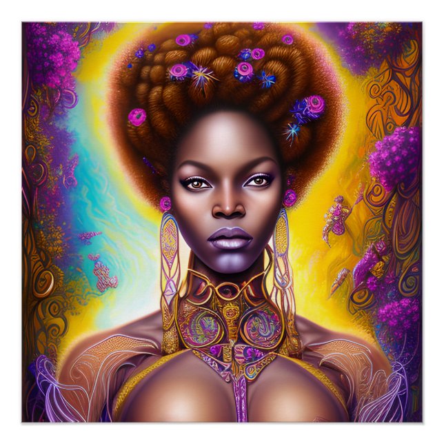 Black Mermaids Melanin Mermaid Ocean Sea Fish Fun Poster (Front)