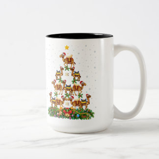 Black Merry Christmas African American Santa Claus Two-Tone Coffee Mug