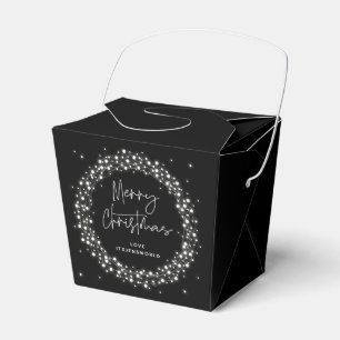 Black Merry Christmas Sparkling Lights Favour Box