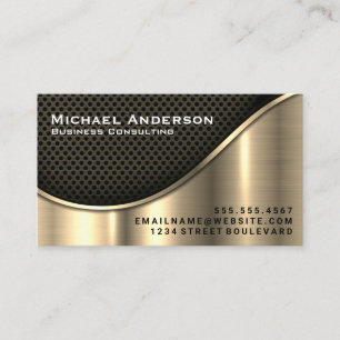Black Mesh and Gold Metallic Business Card
