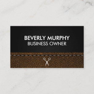Black Mesh Brown Stitched Leather Appointment Card