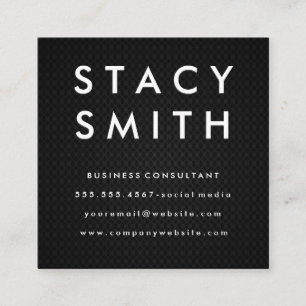 Black Mesh Square Business Card