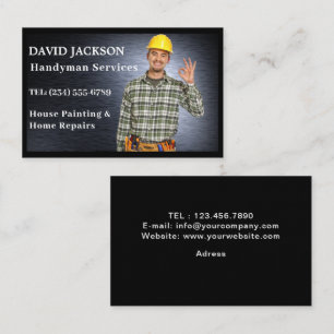 Black Mesh Steel Handyman Auto Repair Mechanic  Business Card