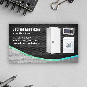Black Mesh Steel Home Appliances Repair Business Card