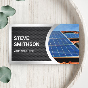 Black Mesh Steel Rooftop Solar Panels Business Card