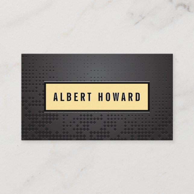 Black Metal Abstract Background Business Card (Front)