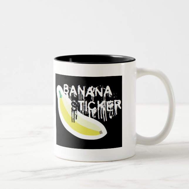 Black Metal Banana Sticker Mug (Right)