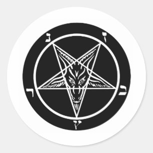black metal, baphomet, lord of darkness! classic round sticker