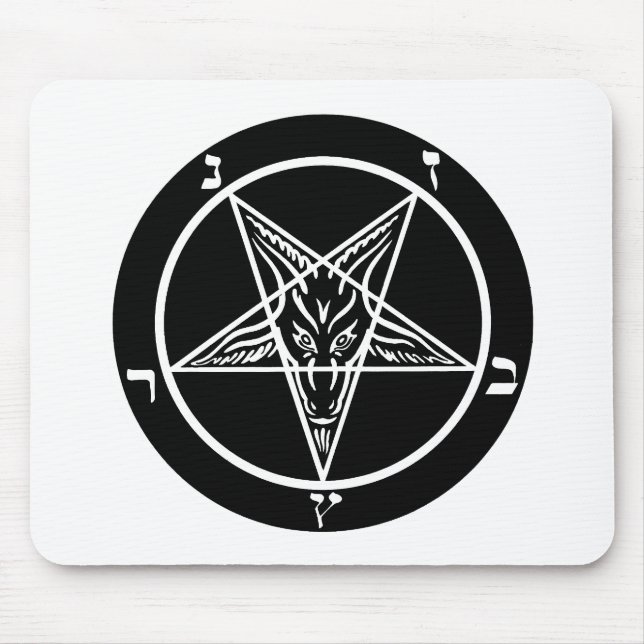 black metal, baphomet of darkness! mouse mat (Front)