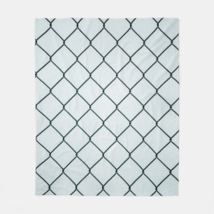 Black metal chain link fence fleece blanket
