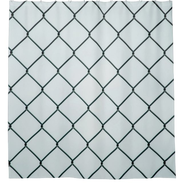 Black metal chain link fence shower curtain (Front)
