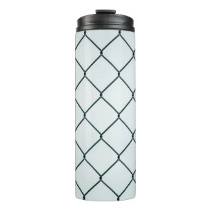 Black metal chain link fence thermal tumbler