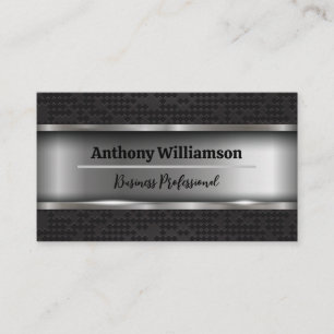 Black Metal Diamond Pattern Business Card