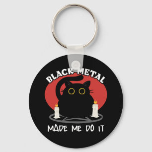 Black Metal Funny Quote   Satanic Black Cat Key Ring