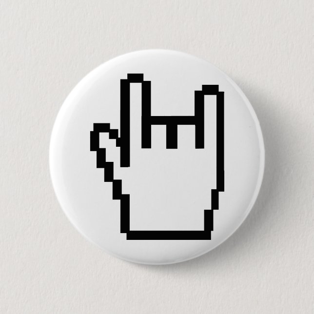 black metal-head icon 6 cm round badge (Front)