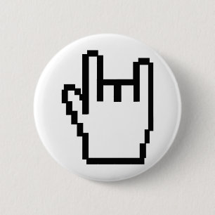 black metal-head icon 6 cm round badge