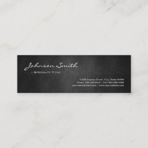 Black Metal Iron Steel - Cool Platinum Look Mini Business Card