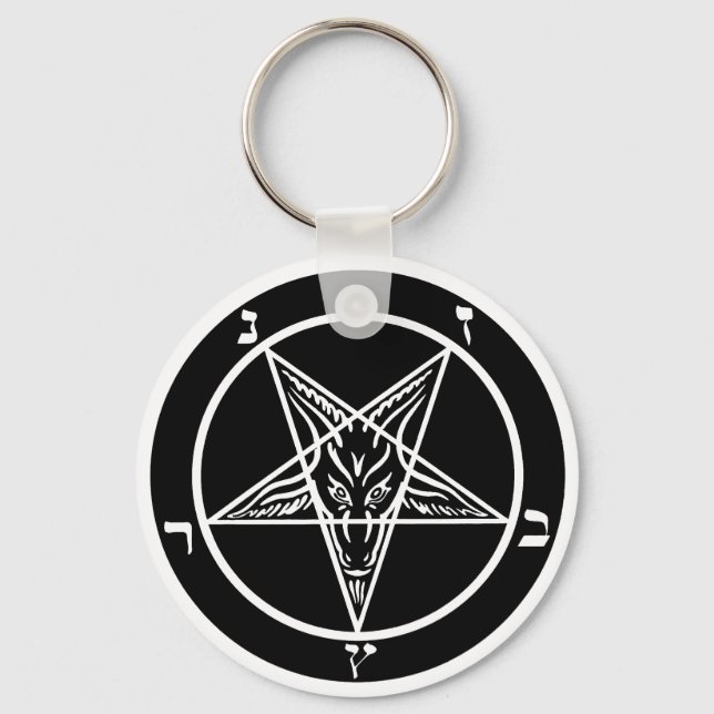Black Metal keychain SATAN! (Front)