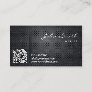 Black Metal QR Code Artist Business Card